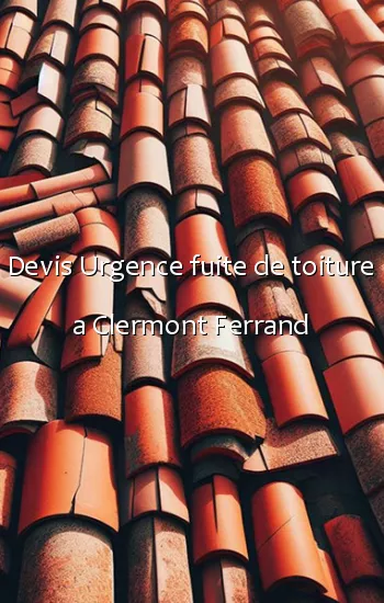 Devis Urgence fuite de toiture a Clermont Ferrand